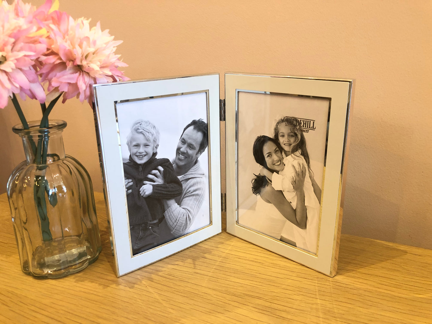 Plain White Silver Double Frame 4x6 (4663148085319)