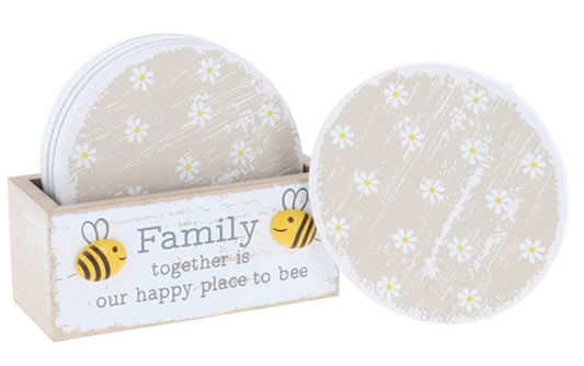 Family Bee Coasters Set Of 6