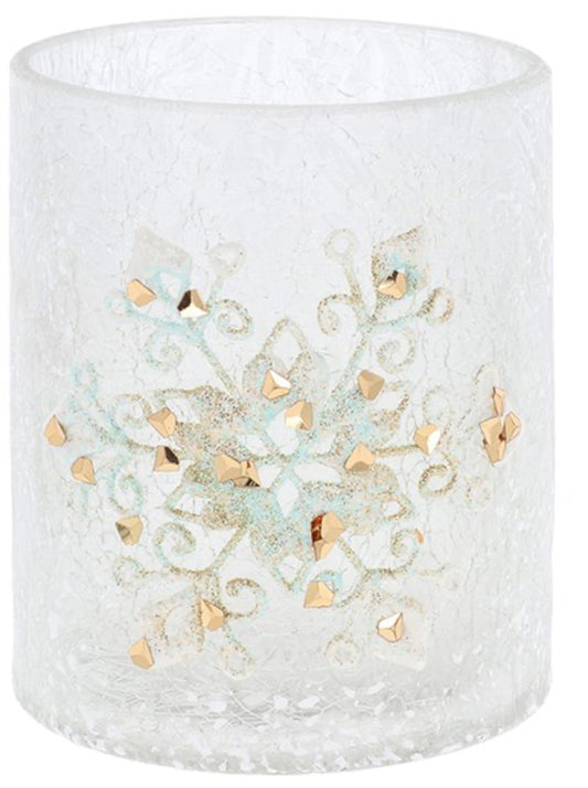 Crackle Snowflake Tealight Holder