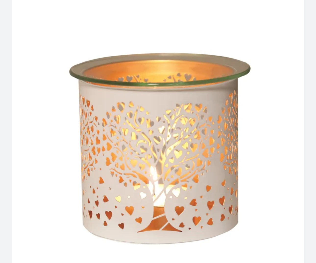 White Heart Shaped Tree Tealight Wax Melter