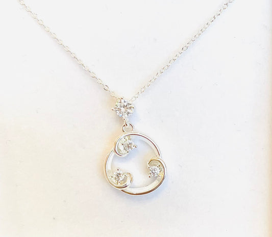 Sparkle Swirls Silver Plated Necklace