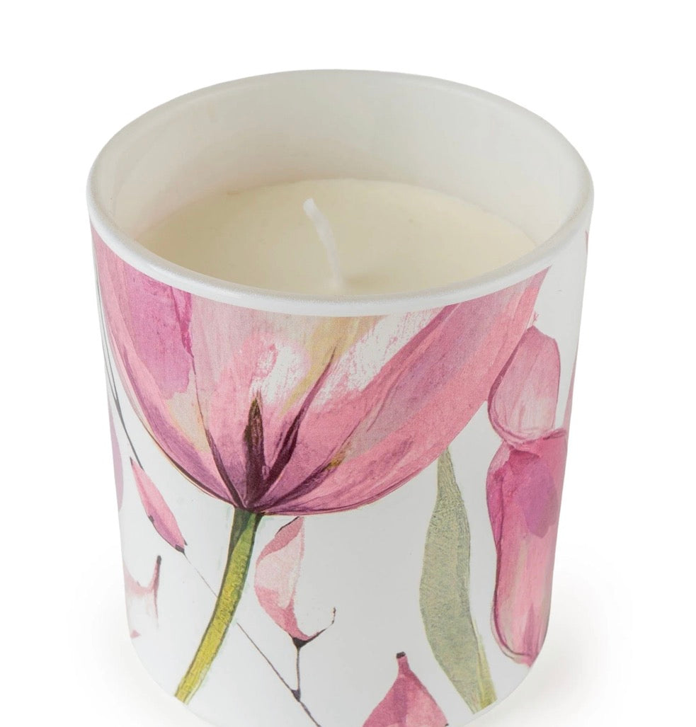 Candle - Pink Tulips