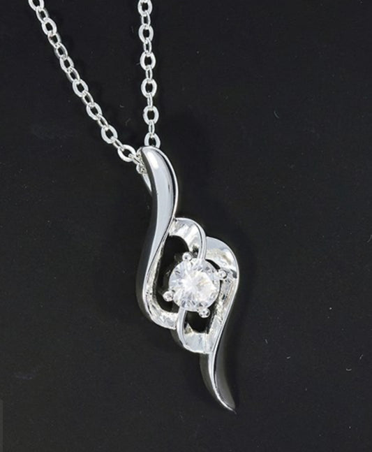 Pure Elegance Silver Plated Elegant Twist Necklace