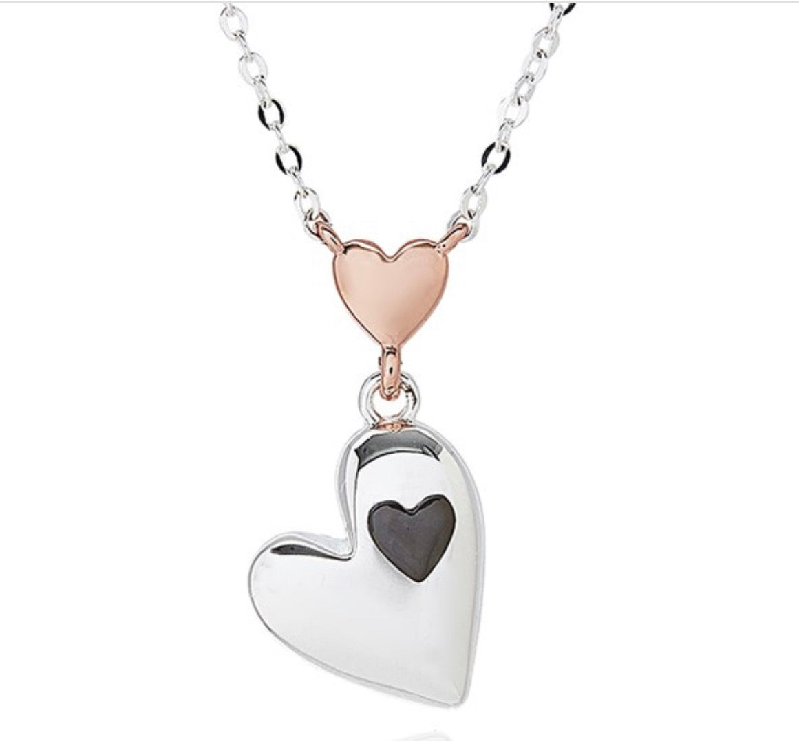 Mixed Metal Many Hearts Necklace
