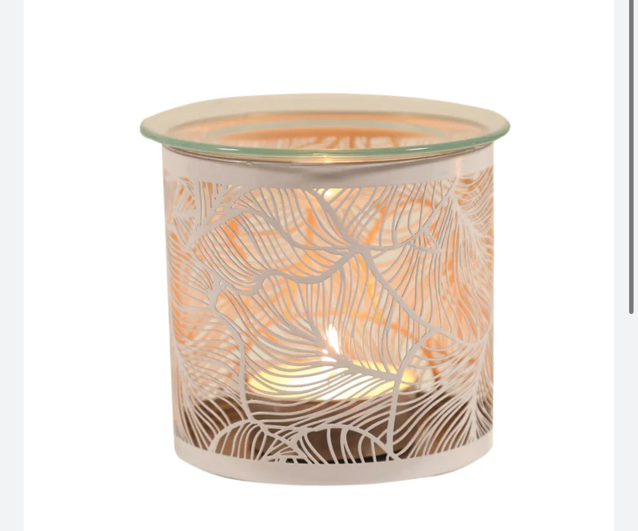 Tealight Wax Melter and Candle Holder - White Silhouette 10.5cm