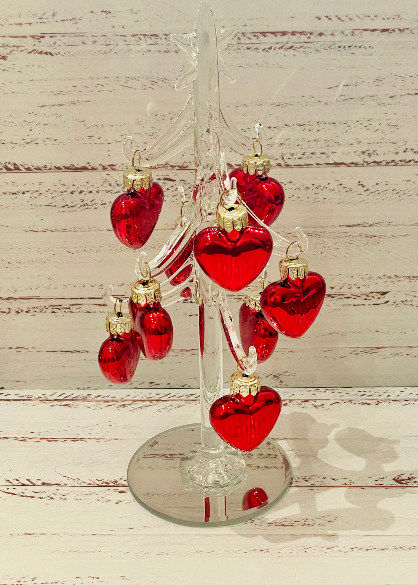 Red Hearts Glass Tree