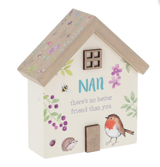Woodland Robin House Plaque Nan