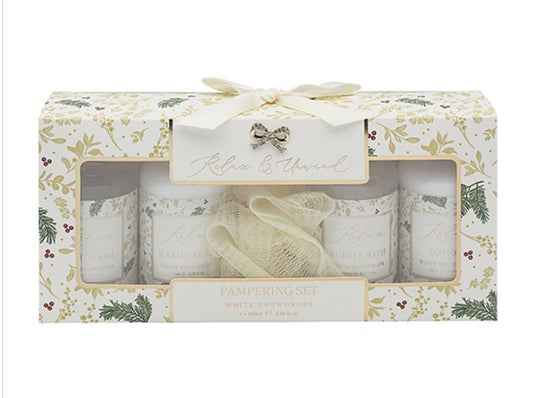 Xmas White Snowdrop Bathing Set