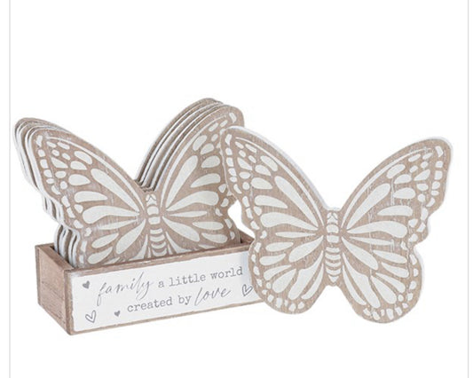 Family Created By Love Butterfly Coasters