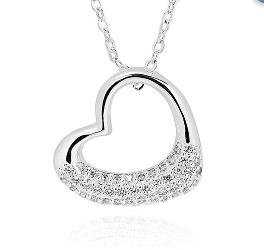 Pretty Heart Silver Plated Necklace