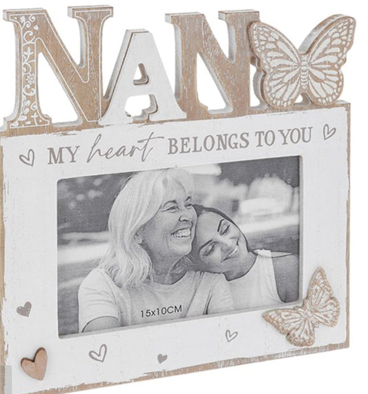Nan my heart belongs to you photo frame