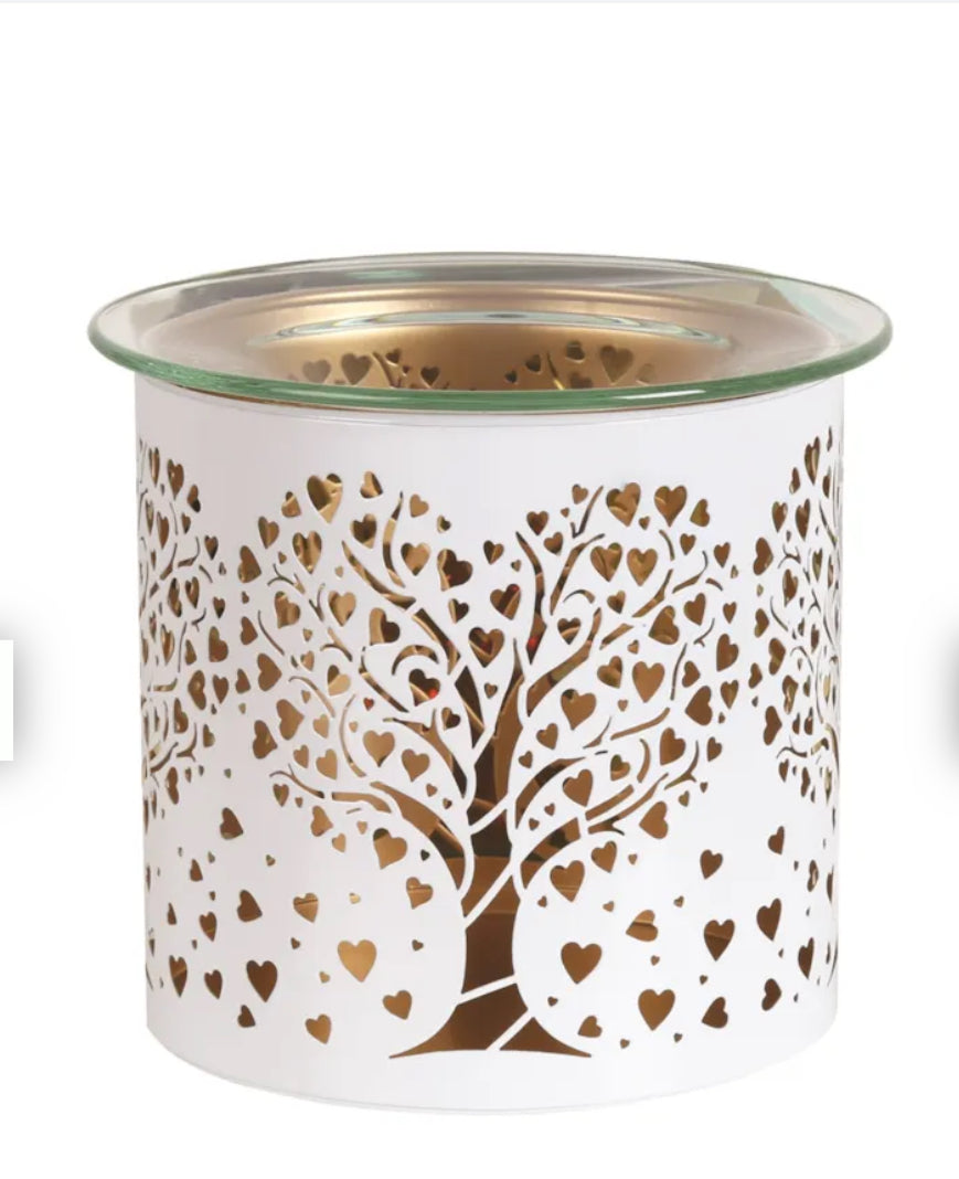 White Heart Shaped Tree Tealight Wax Melter