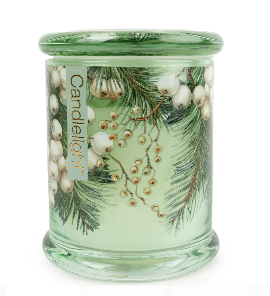Large Glass Candle Jar - Winter Fir & Mistletoe