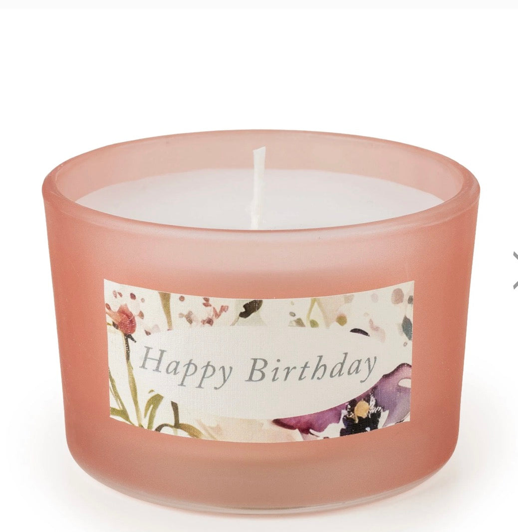 Single Candle Gift Set Birthday Wishes - Agapanthus & Cherry Fruit