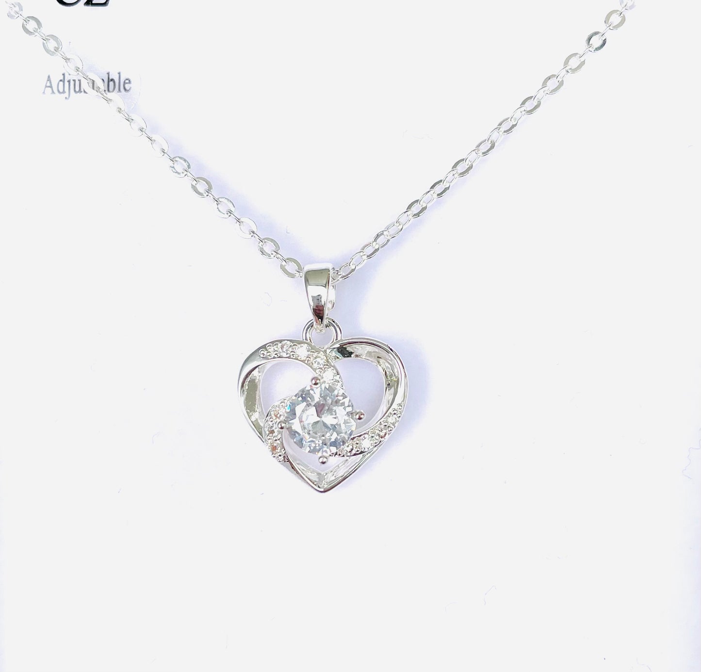 Swirly Heart Silver Plated Necklace