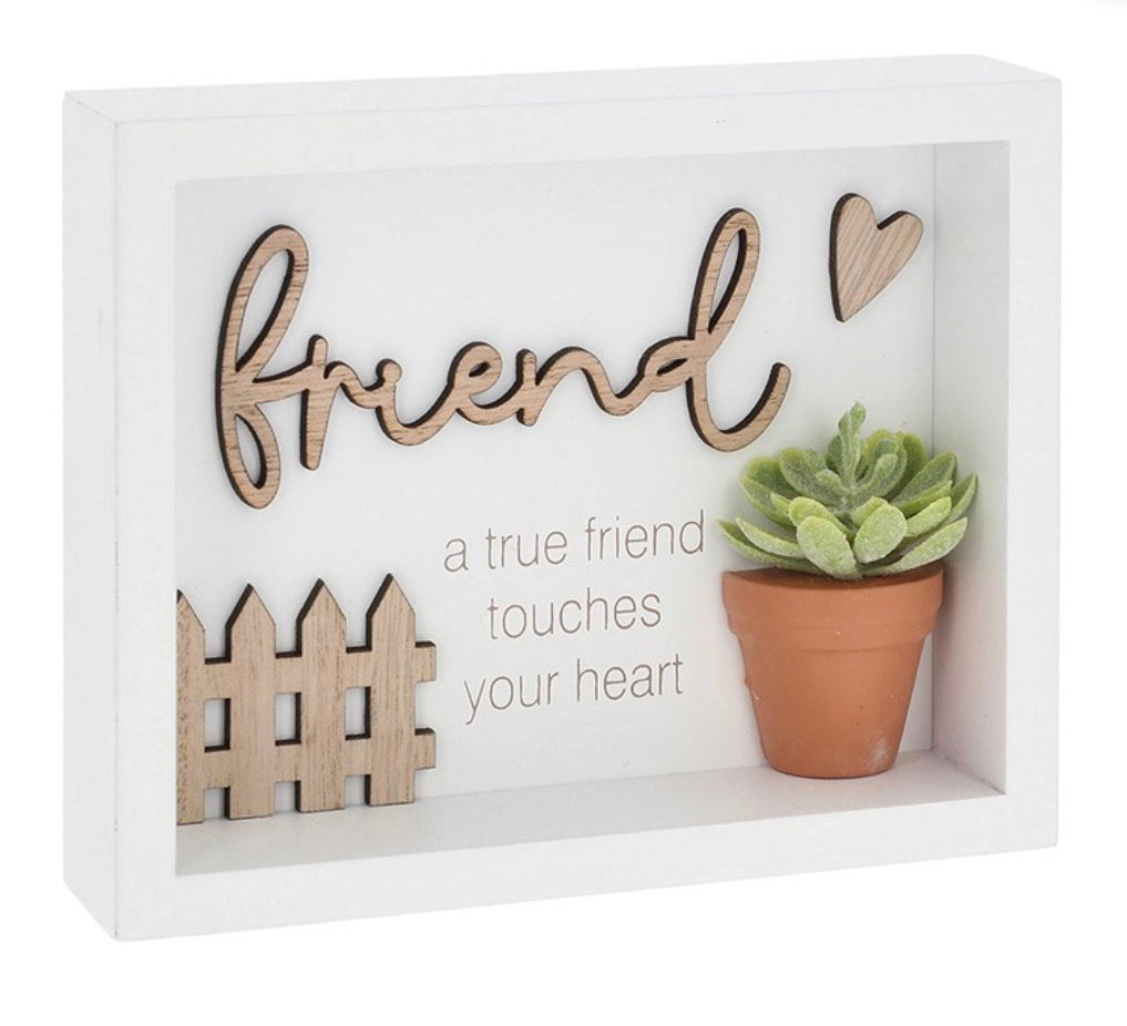 A True Friend Touches Your Heart Plant Plaque