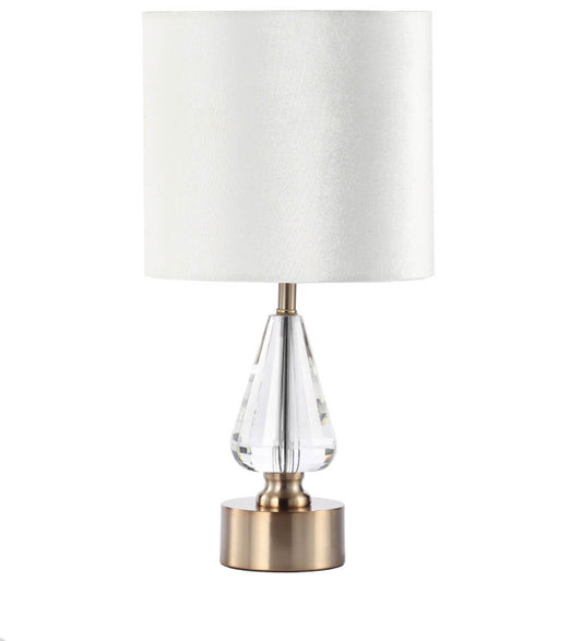 Crystal Table Lamp with Cream Shade