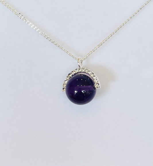 Silver Plated Amethyst Necklace