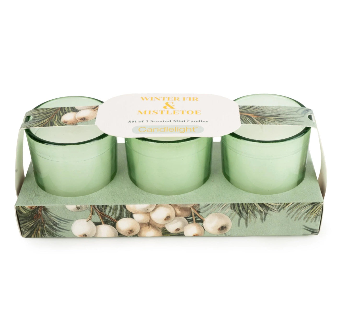 Set of 3 Votive Candles - Winter Fir & Mistletoe