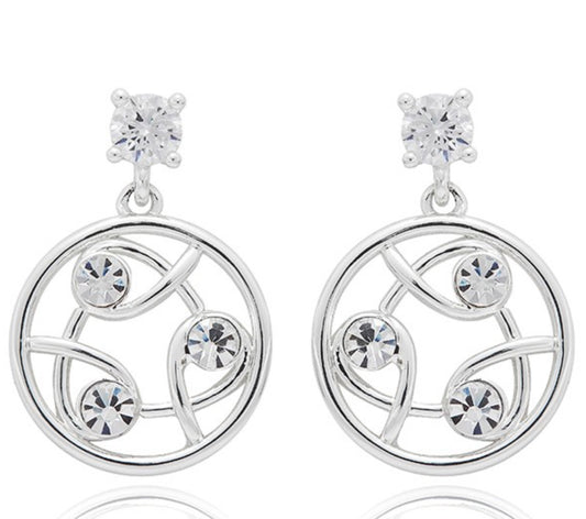 Circle of Kisses Silver Plated Earrings