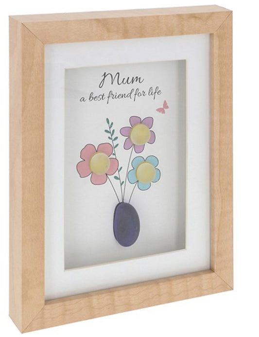 Mum A Best Friend For Life Pebble Glass