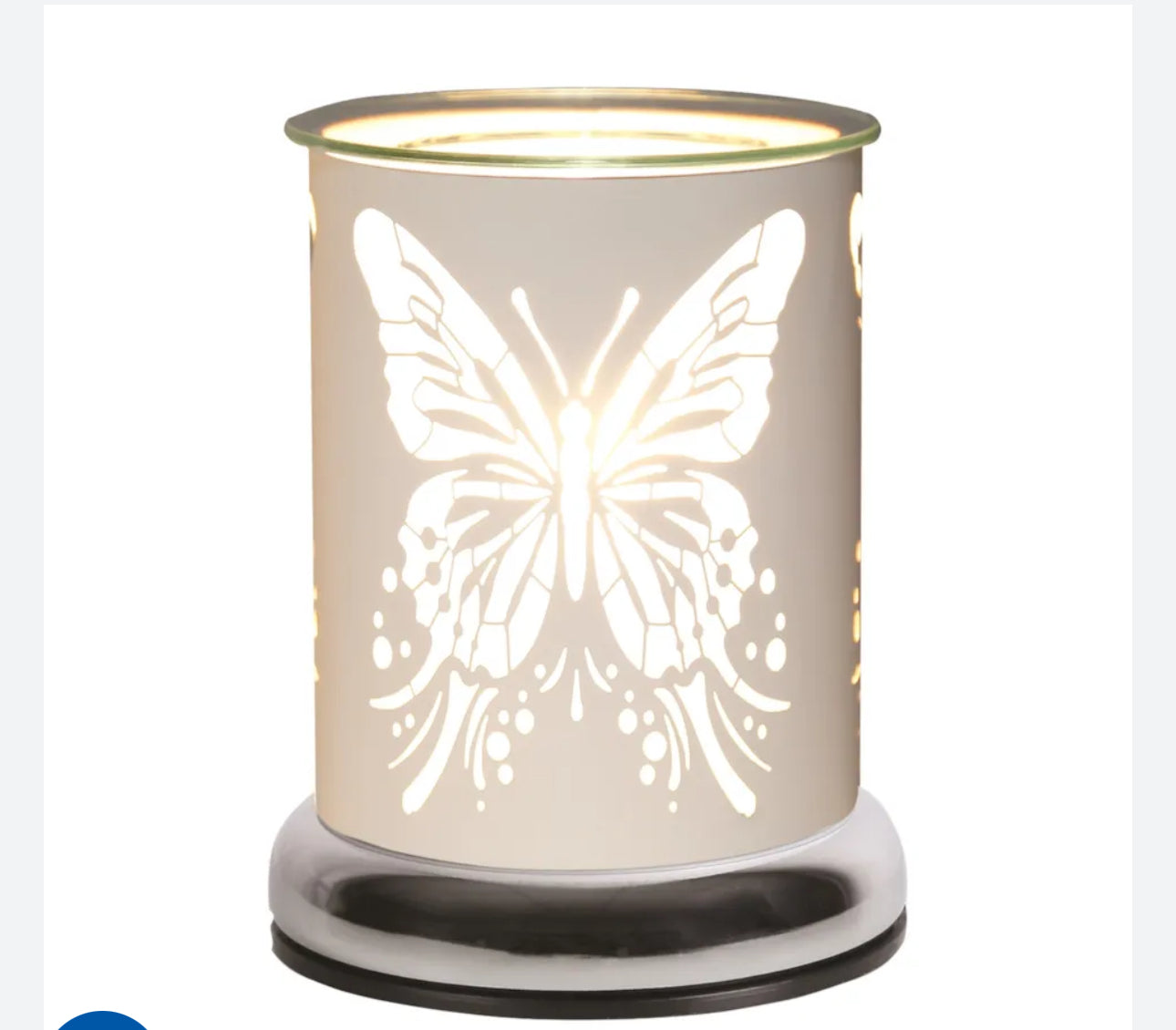 Electric Wax Melter Touch - White Silhouette Butterfly 17cm