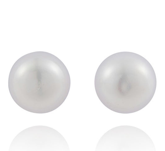 Elegant Silver Plated Freshwater Pearl Studs