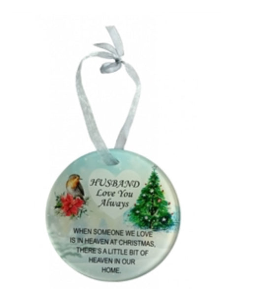 Remembrance Hanging Robin Disc - Husband
