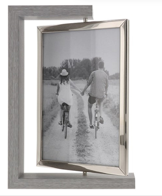Grey Wood Spin Frame 5x7