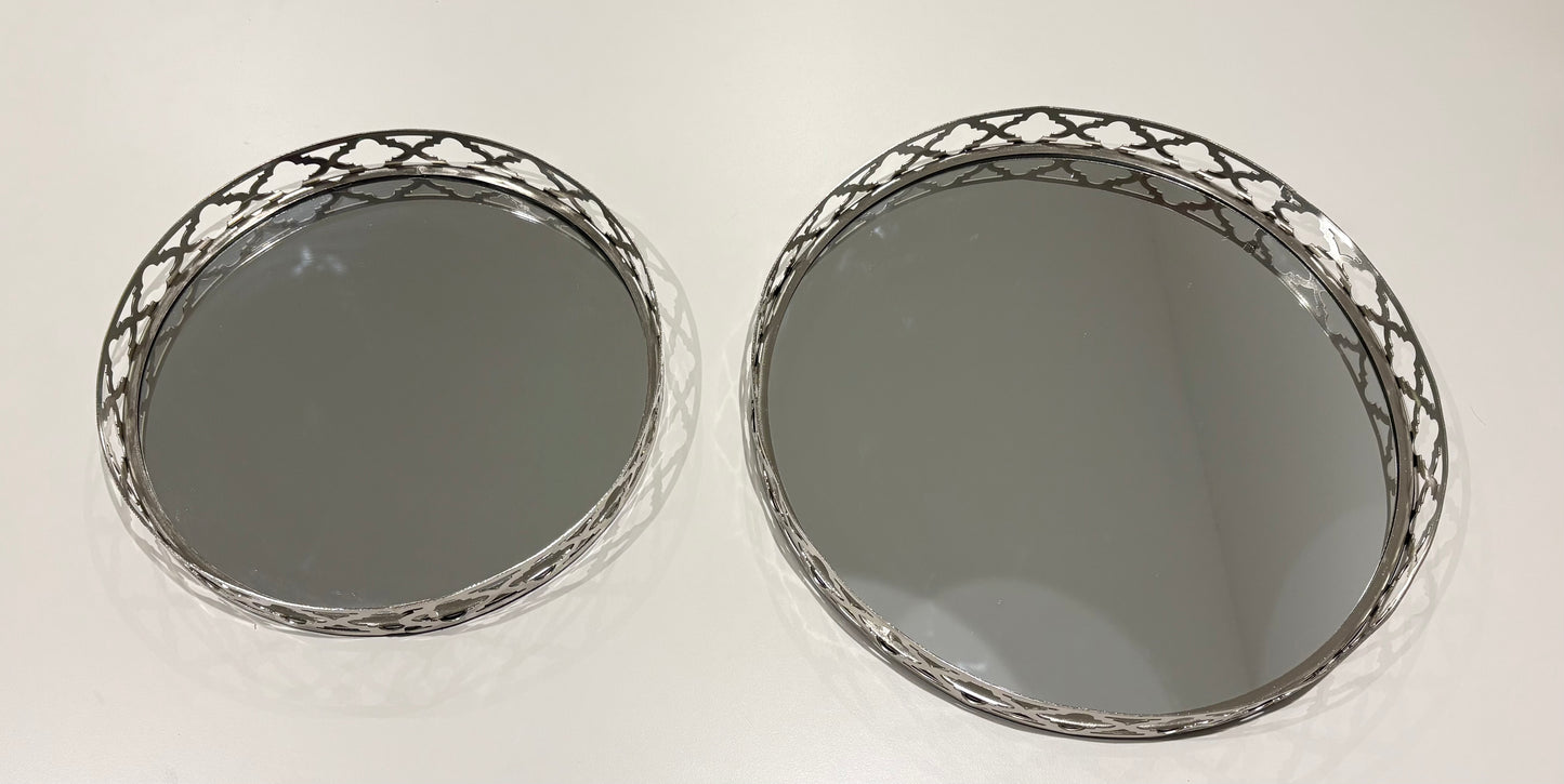 Silver Mirrored Trays Small / Medium