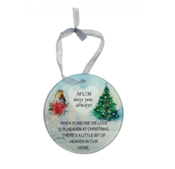 Remembrance Hanging Robin Disc - Mum