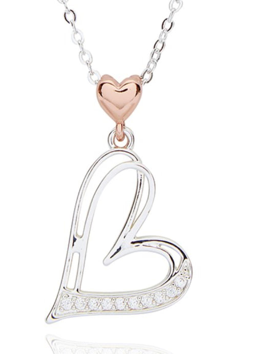 Two Tone Irregular Heart Necklace