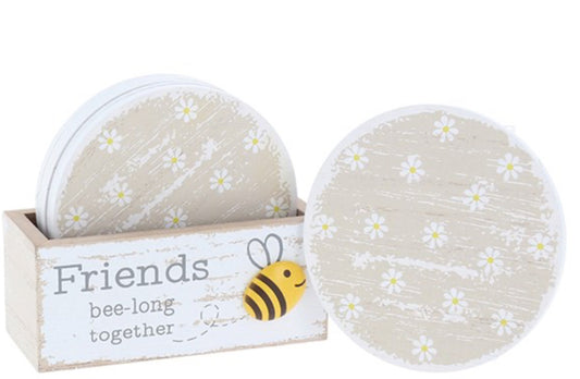 Pebble Bee 6 Coaster Set Friends