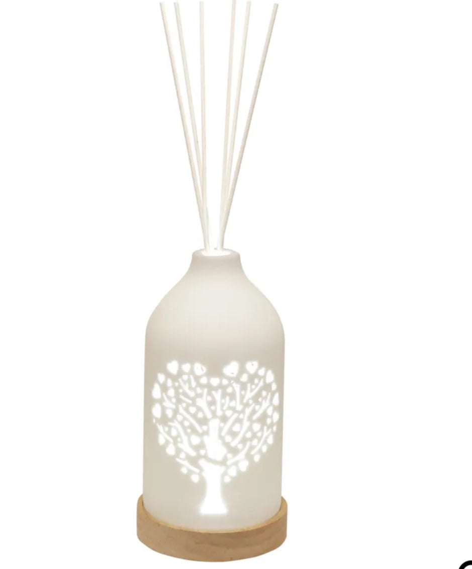 Tree Of Life Heart LED Ceramic Reed Diffuser 19cm