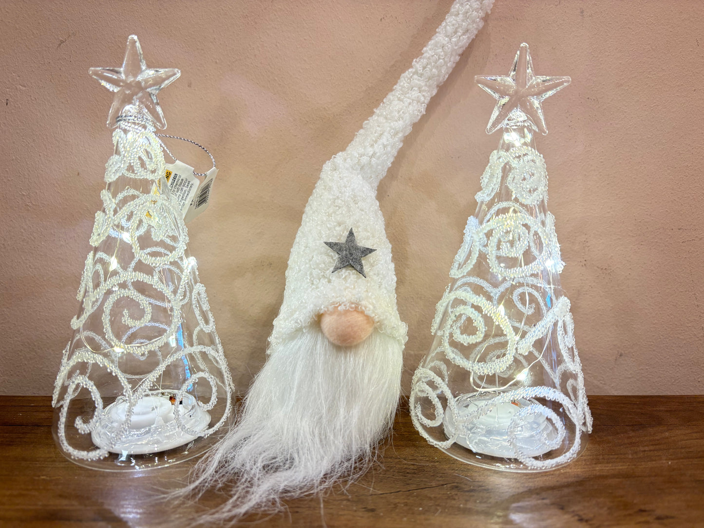 LED GLASS TREE DECORATION, 15CM