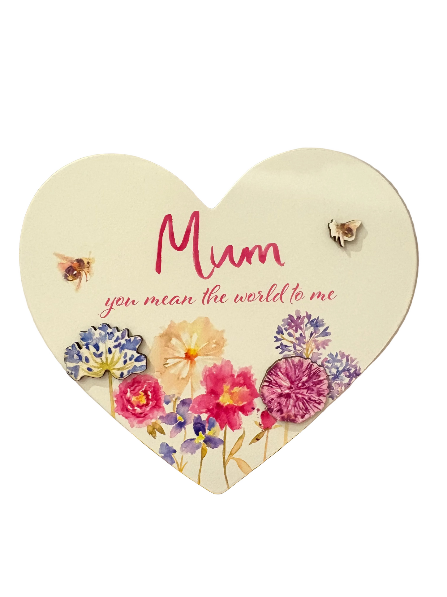 Mum You Mean The World To Me Floral Heart