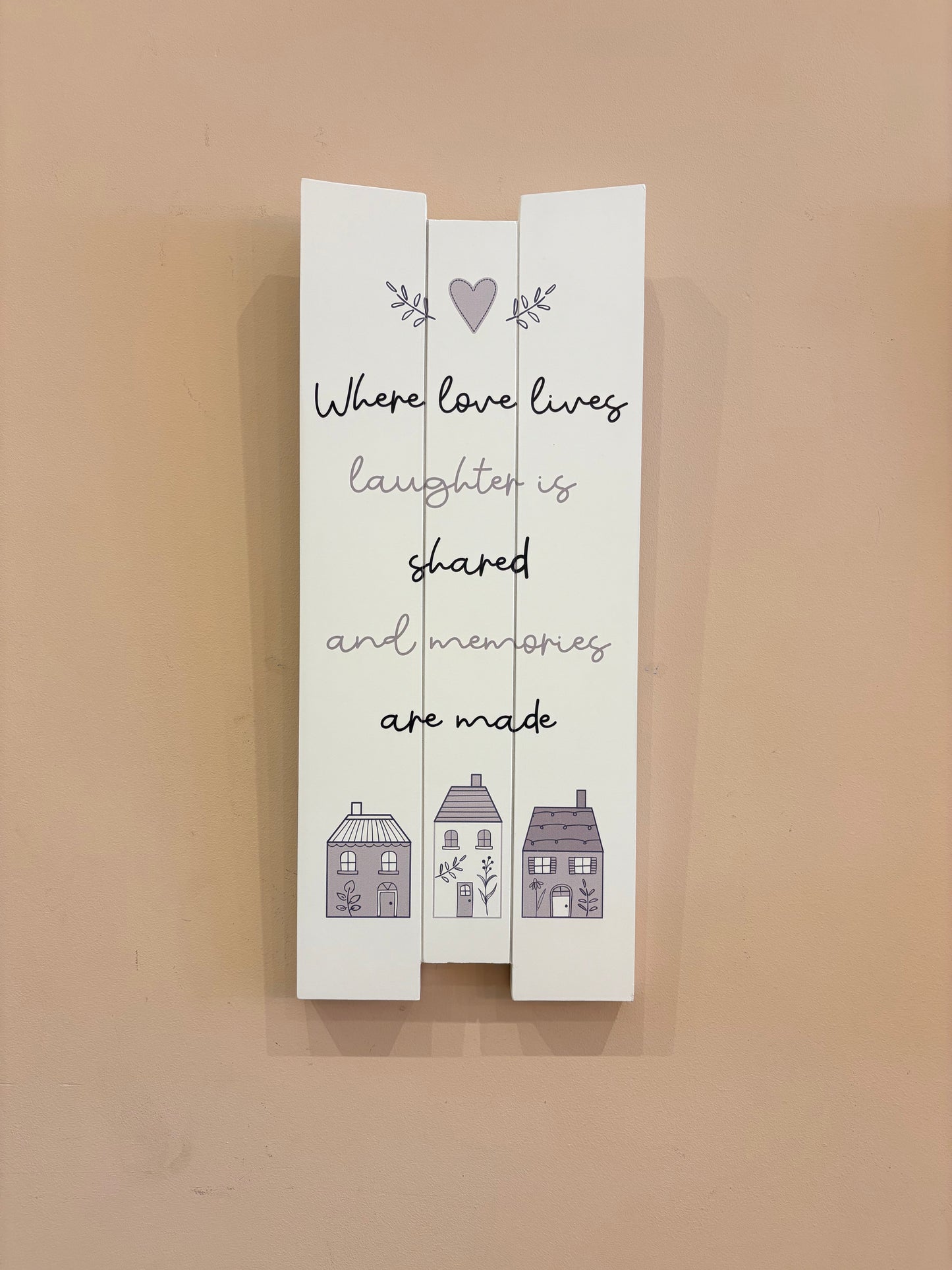 Love Laughter & Memories Long Plaque 20x48x1.8