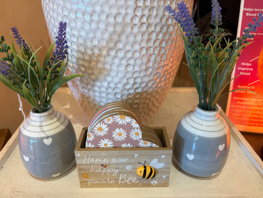 HOME IS OUR HAPPY PLACE BEE COASTERS