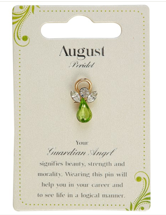 Guardian Angel Birthstone Pin Badge August