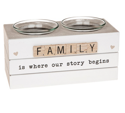Scrabble Double Tealight Holder Family
