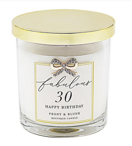 Fabulous 30th Happy Birthday Candle