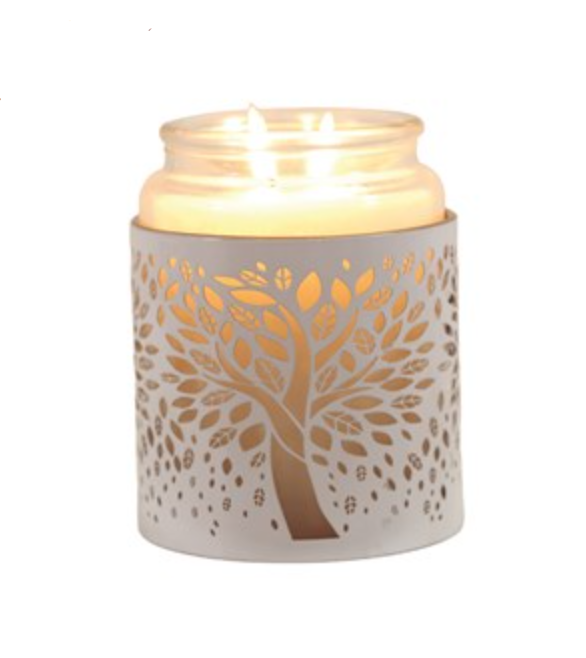 Tree Of Life Tlight/Candle Holder White