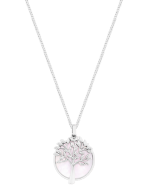 TREE OF LIFE & MOTHER OF PEARL MOON SILVER PENDANT
