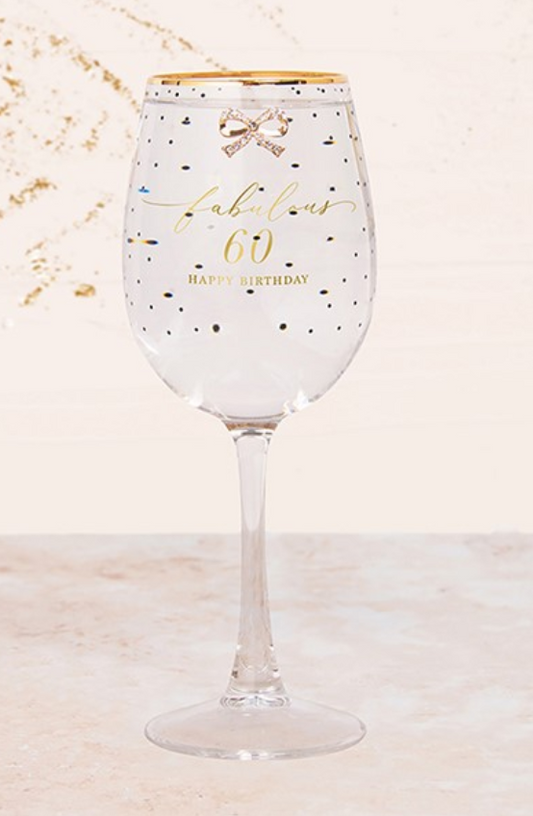 Fabulous 60th Wine Glass