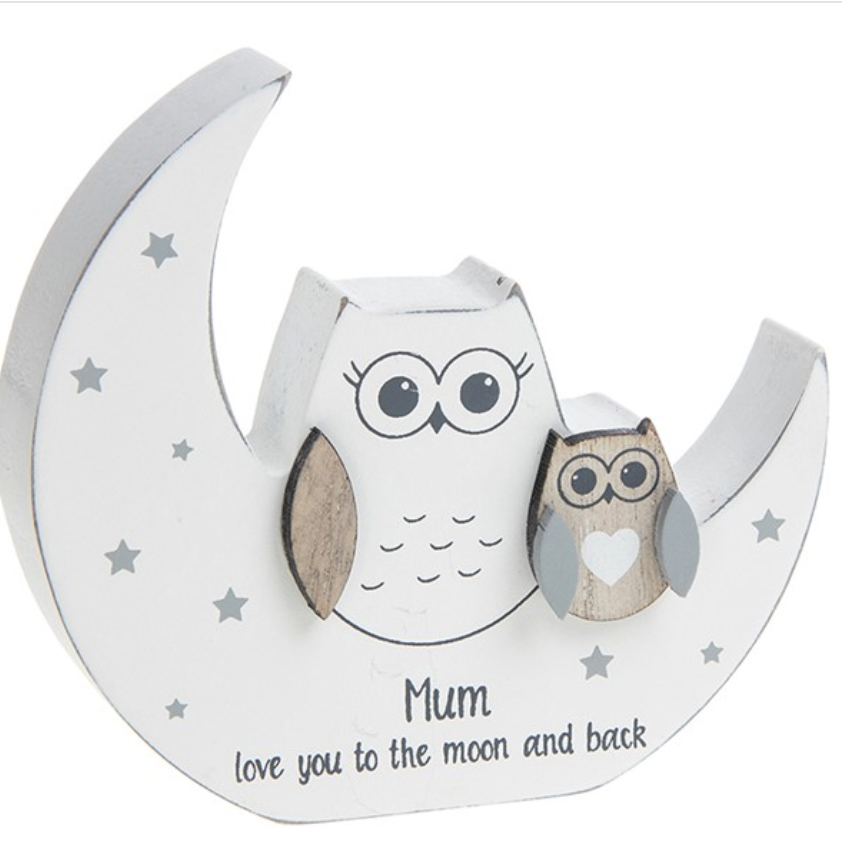 Mum Love You To Moon Owl Plaque