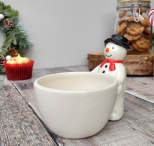 Ceramic Trinket Dish / Snack Bowl Santa or Snowman 13cm