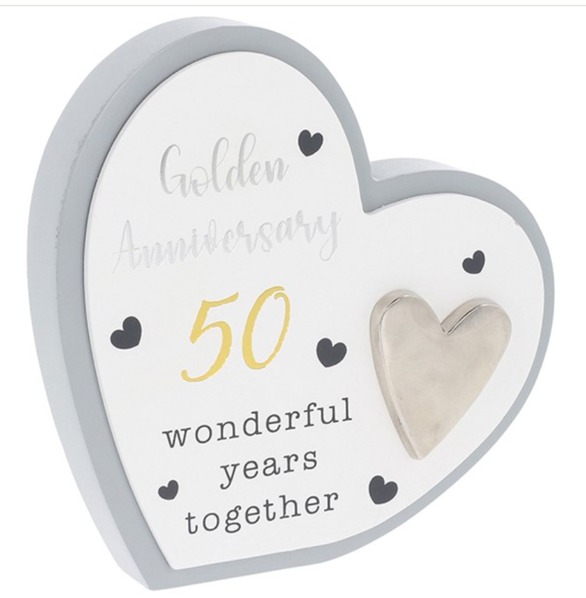50th Anniversary Heart Plaque