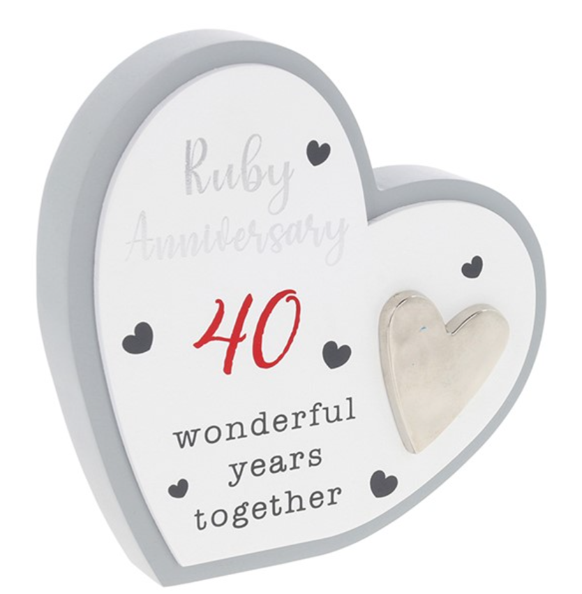 40th Anniversary Heart Plaque