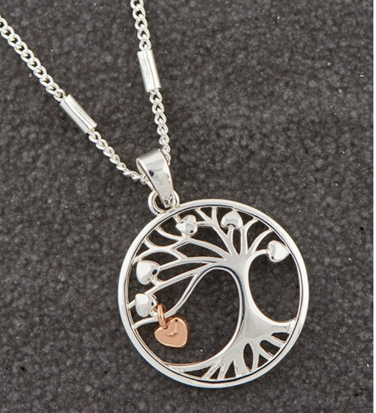 Tree Of Life With Dangly Heart Necklace