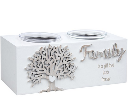 Family Tree Double Tealight Holder